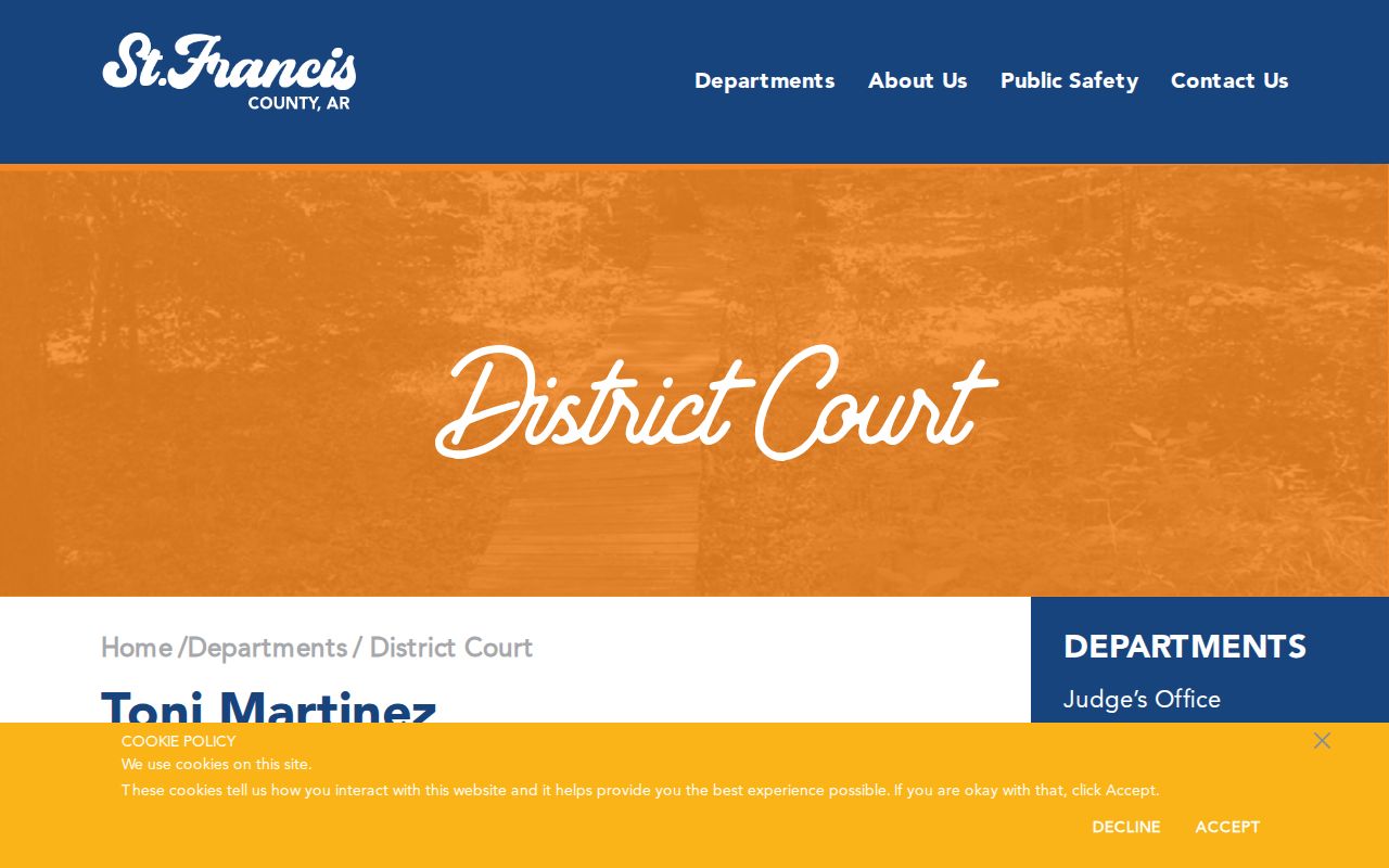 St. Francis County District Court hours and warrant case routing